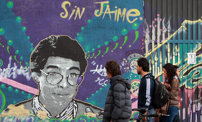 A mural in Bogota dedicated to journalist and activist Jaime Garzon.