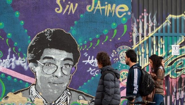 A mural in Bogota dedicated to journalist and activist Jaime Garzon. 