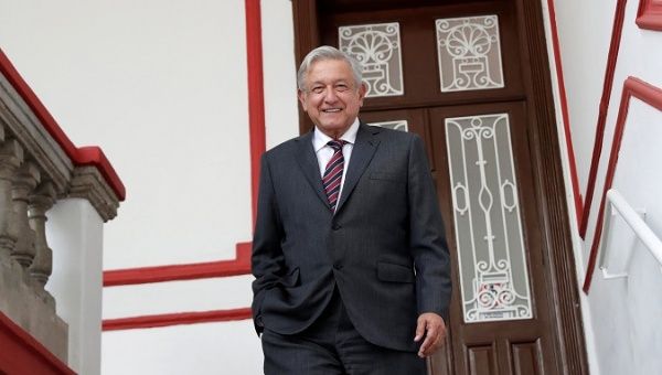 President-Elect Andres Manuel Lopez Obrador at a news conference in Mexico City, August 24, 2018.