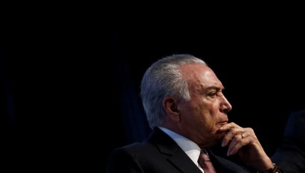 Brazil's President Michel Temer attends the opening ceremony of the National Industry Meeting in Brasilia