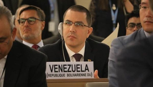 Venezuela's Foreign Minister Jorge Arreaza attends Human Rights Council meeting at the United Nations in Geneva, Switzerland, Sept. 10, 2018.