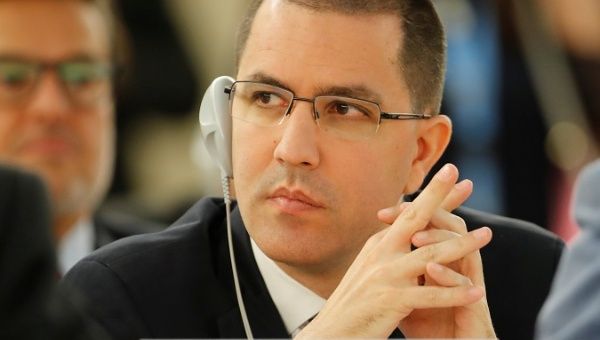 Venezuelan Foreign Minister Jorge Arreaza at the U.N. Human Rights Council.