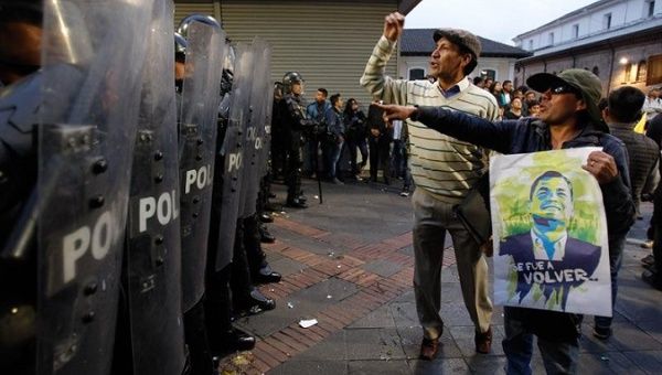 Ecuadoreans protested against the government and in support of former President Rafael Correa on Sept. 13.