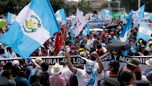 Guatemalans marched against government corruption on Sept. 20. 