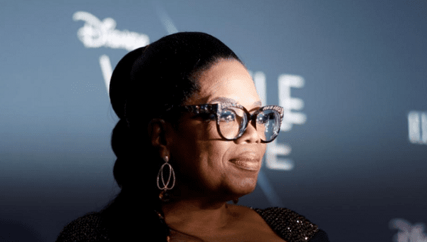 Cast member Oprah Winfrey poses at the premiere of 
