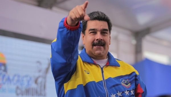Venezuela's President Nicolas Maduro attends an event with supporters in Caracas, Venezuela, October 20, 2018. 