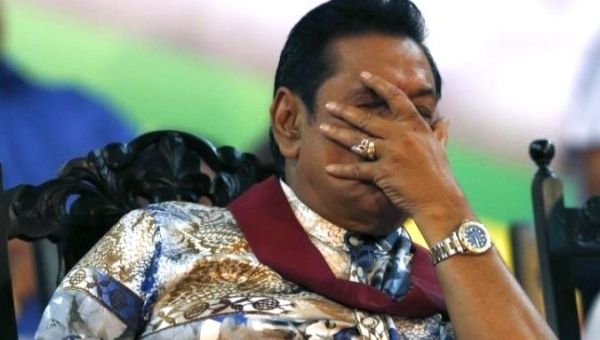 Newly appointed Prime Minister Mahinda Rajapaksa may lose position. 