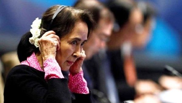 Myanmar's embattled de facto leader Aung San Suu Kyi