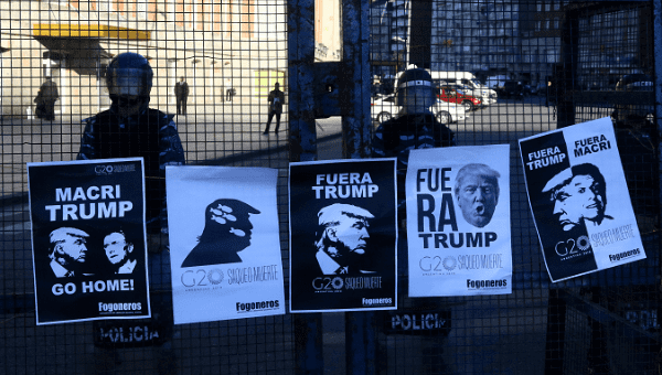 Protests against U.S. President Donald Trump and the G20 in Argentina this September.