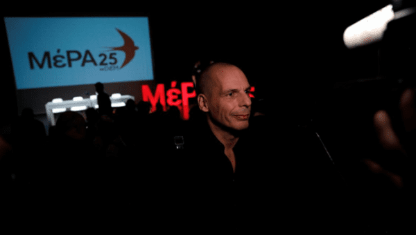 Former Greek Finance minister Yanis Varoufakis leaves following the presentation of his new party MeRA25, or European Realist Disobedience Front, in Athens, Greece, March 26, 2018. 