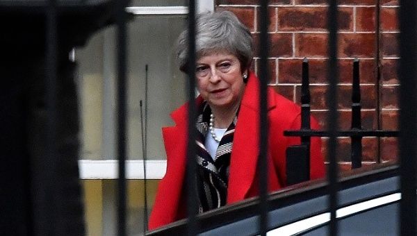Britain's Prime Minister Theresa May leaves Downing Street, London, Britain Nov. 26, 2018.