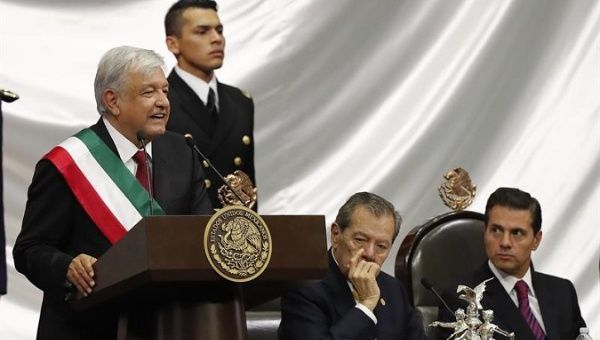 President Andres Manuel Lopez Obrador was sworn in Saturday.
