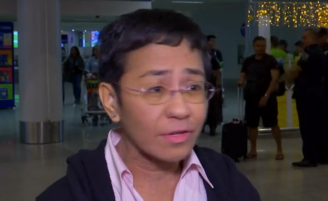 Rappler's chief executive officer and journalist Maria Ressa arriving in Manila Airport.