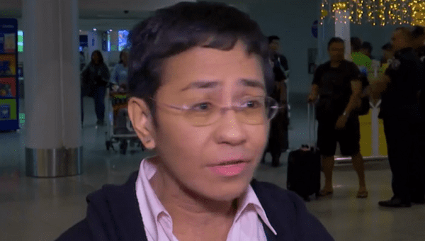 Rappler's chief executive officer and journalist Maria Ressa arriving in Manila Airport. 