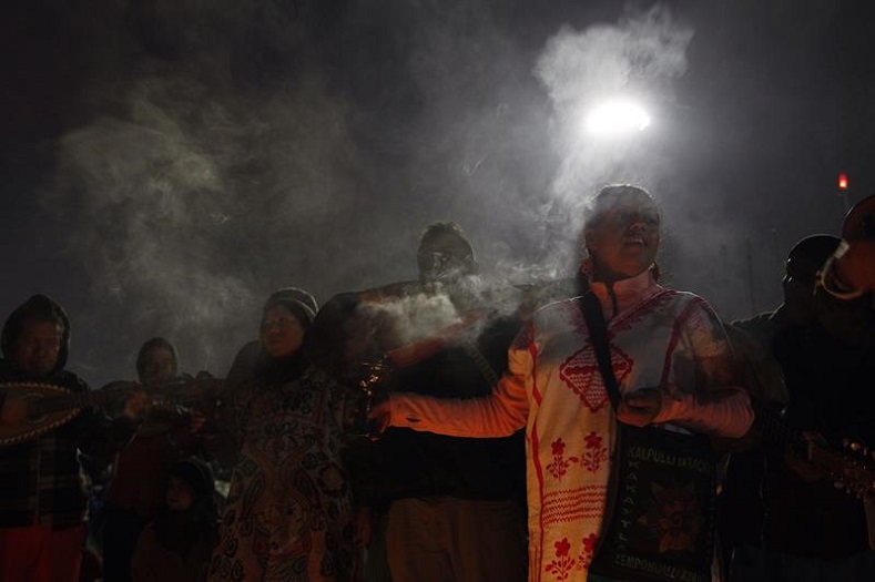 People carry rituals day and night using Copal, an important incense for the Indigenous people.