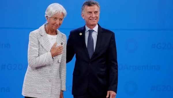 IMF Managing Director Christine Lagarde and Argentine President Mauricio Macri.