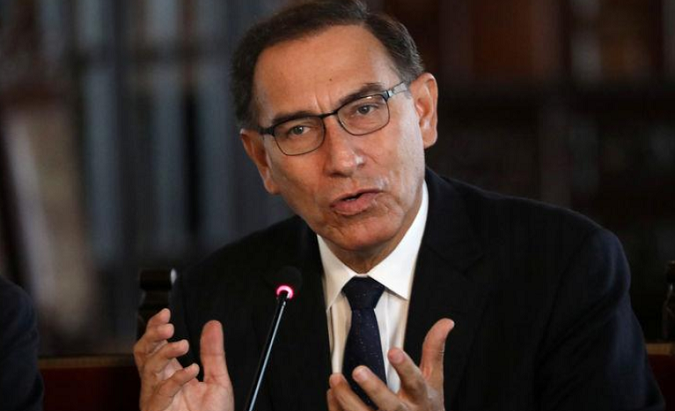 Peruvian President Martin Vizcarra at the presidential palace in Lima, Oct. 29, 2018. He supports investigations into Odebrecht in the country.
