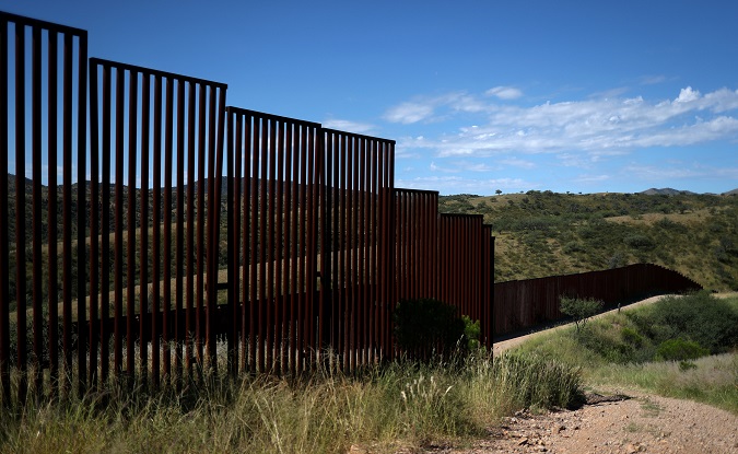 Different generations of the U.S. border wall with Mexico are seen from the United States in Nogales, Arizona