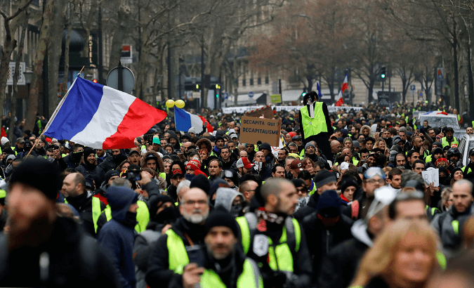 Yellow vest protesters in Paris.