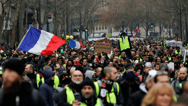 Yellow vest protesters in Paris.