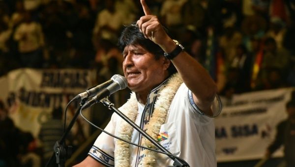 Evo Morales during a rally in Quillacollo, Cochabamba, Bolivia, Dec. 18, 2018.