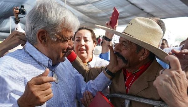 Mexico's President Lopez Obrador at Ayala, Morelos, birthplace of the original Zapatista movement, January 12, 2019.