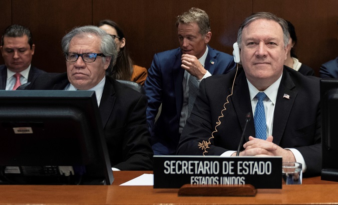 OAS Secretary-General Luis Almagro and the US Secretary of State, Mike Pompeo.