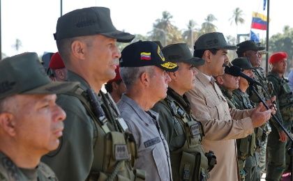 Maduro leads military exercises displaying trust to his soldiers.
