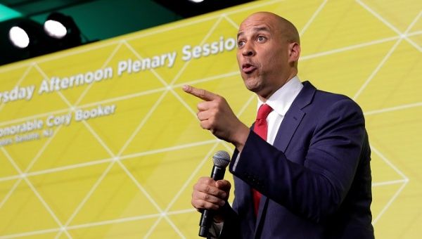 Senator Cory Booker delivers remarks at the Conference of Mayors winter meeting in Washington D.C.