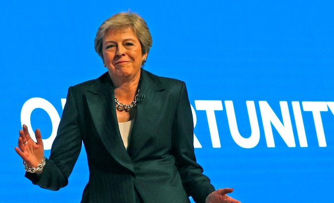 UK Prime Minister Theresa May danced onto the stage for her eagerly awaited speech at the Conservative Party conference on Wednesday.
