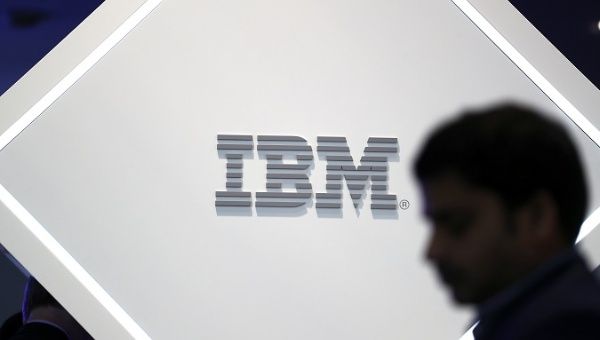  IBM logo displayed at the Mobile World Congress in Barcelona, Spain.
