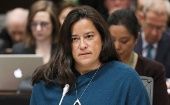 Former Canadian Justice Minister Jody Wilson-Raybould testifies before the House of Commons on Parliament Hill in Ottawa, Ontario, Canada.