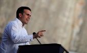 Governor Ricardo Rossello delivers remarks during a commemorative event a year after Hurricane Maria devastated the island in San Juan, Puerto Rico Sep. 20, 2018.