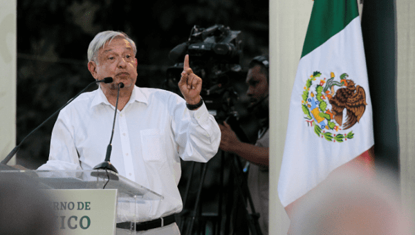 Mexico's President Andres Manuel Lopez Obrador (AMLO) during an event in the Mexican state of Sinaloa, Mexico February 15, 2019. 