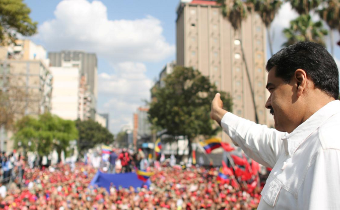 Venezuela's President Nicolas Maduro attends a rally in support of his government in Caracas, Venezuela March 9, 2019.