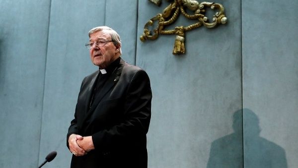 Cardinal George Pell attends a news conference at the Vatican, 2017.