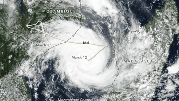 Idai storm route. March 18, 2019