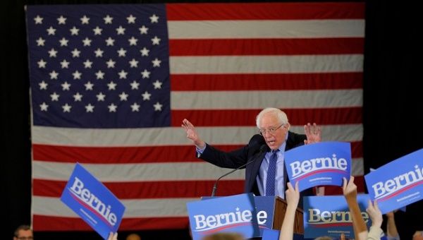Democratic 2020 U.S. presidential candidate and U.S. Senator Bernie Sanders (I-VT) speaks at a campaign rally in Concord, New Hampshire, U.S., March 10, 2019. 