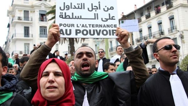 Lawyers protesting against President Bouteflika administration in Algiers, Algeria, March 23, 2019.
