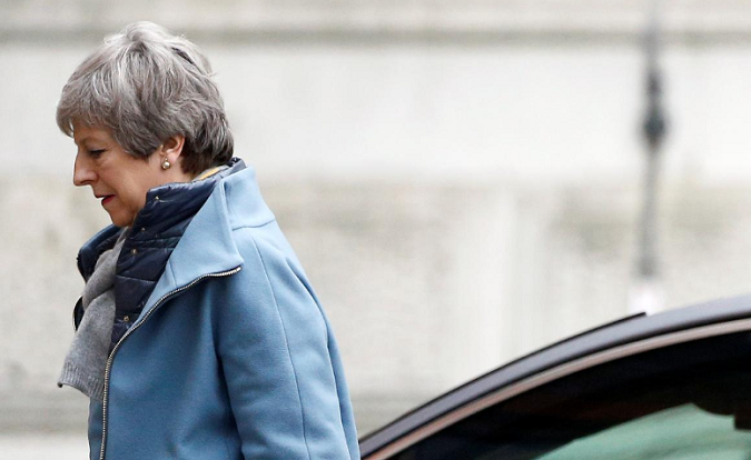 Britain's Prime Minister Theresa May outside Downing Street in London, Britain March 22, 2019.