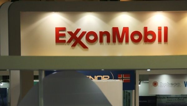A logo of the Exxon Mobil Corp is seen at the Rio Oil and Gas Expo and Conference in Rio de Janeiro, Brazil September 24, 2018.