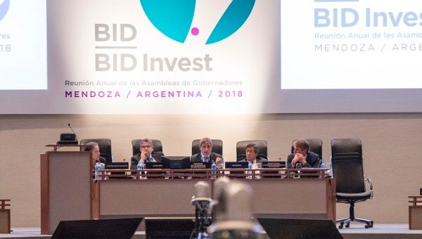 Closing session of the 59th edition of the IDB annual meeting in Mendoza, Argentina, March 25, 2018.
