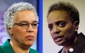 Toni Preckwinkle (L) participates in the mayoral electoral run against Lori Lightfoot (R) in Chicago, Illinois, U.S., April 2, 2019.