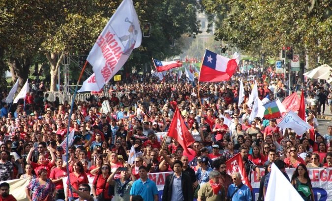 The protests were coordinated in 33 cities across Chile.
