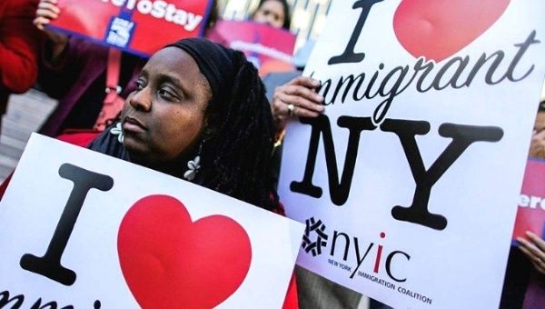 Migrants and supporters expressed their opposition to Trump's immigration policies last November.