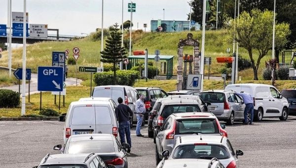 Panicked drivers queued for hours outside gas stations to fill up their tanks. 