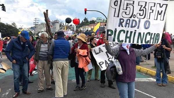 On April 16, workers from Pichincha Universal joined a massive anti-government protest in the capital, Quito, against Moreno’s neoliberal policies.