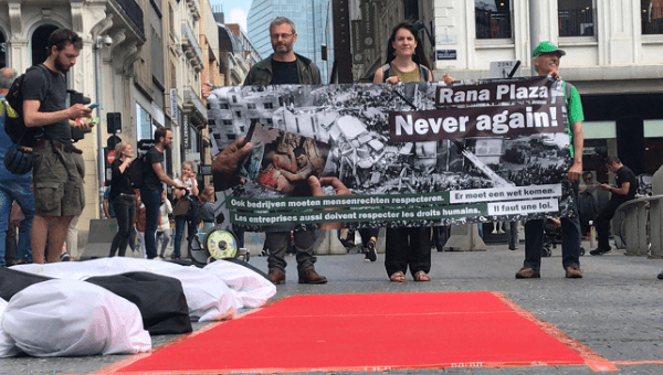 #RanaPlazaNeverAgain protest in Brussels, Belgium, April 24, 2019