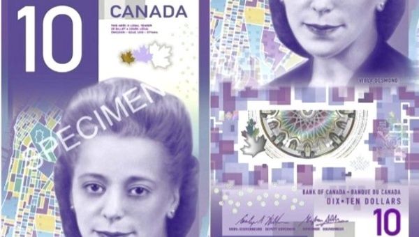 Desmond is the first female Canadian to be featured prominently on a banknote. 
