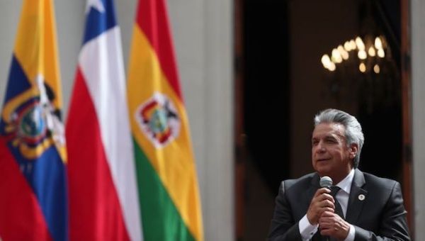 Ecuador's President Lenin Moreno arrived Saturday night in Lima